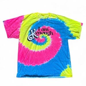 Barbie Movie I Am Kenough Neon Tie Dye T Shirt